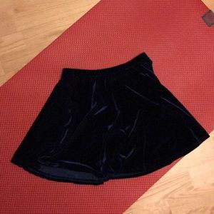 Blue velvet skater skirt